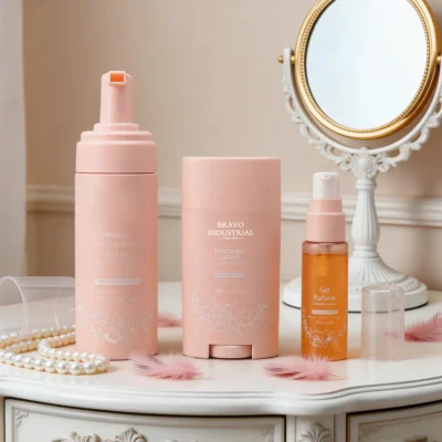 Luxury Pink Skincare Bottle Set for Cosmetic
